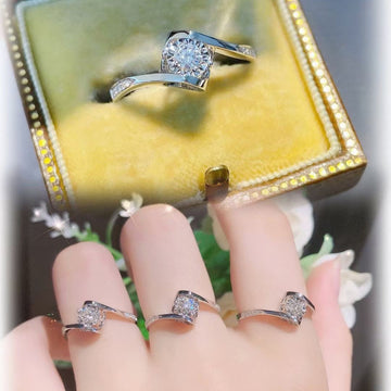 Women's Moissanite Ring in Sterling Silver