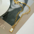Mother of Pearl Alloy Pendant Necklace for Women