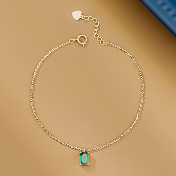 Korean Style Emerald Bracelet in Sterling Silver