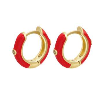 Angie Enamel Huggie Hoops