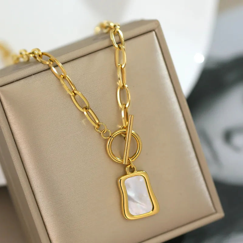 Mother of Pearl Alloy Pendant Necklace for Women