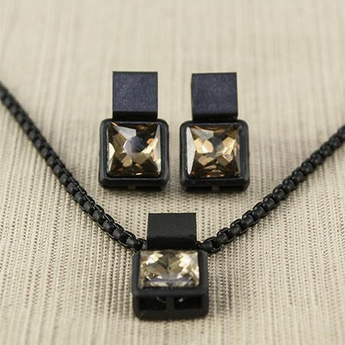 Coal Pendant Necklace in Tan Minimalist Jewelry for Women