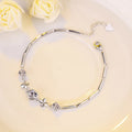 S925 Sterling Silver Heart Clover Bracelet Jewelry