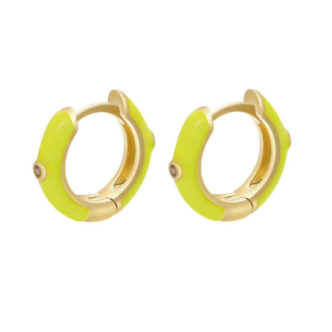 Angie Enamel Huggie Hoops