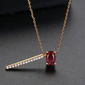 Red Diamond Necklace Moonstone Necklace Copper Inlay