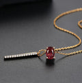 Red Diamond Necklace Moonstone Necklace Copper Inlay