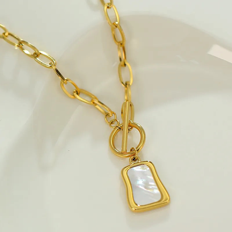 Mother of Pearl Alloy Pendant Necklace for Women