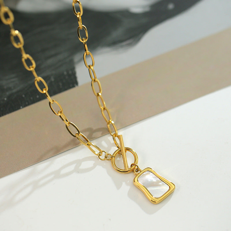 Mother of Pearl Alloy Pendant Necklace for Women