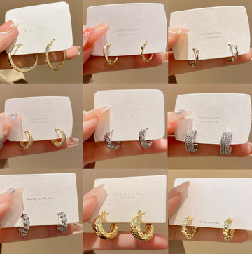 925 Sterling Silver Ring & Vintage Geometric Earrings