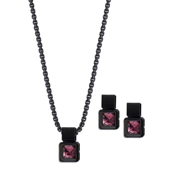 Plum Crystal Gunmetal Set