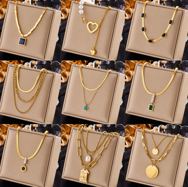 Chic Titanium Square Chain Necklace