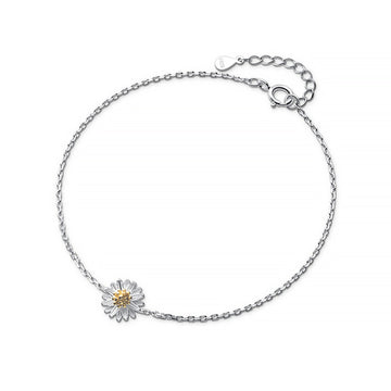 Trustdavis 100% 925 Sterling Silver Marguerite Bracelet