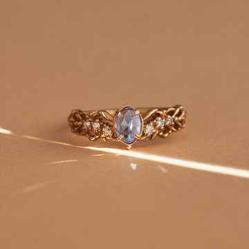 Sterling Silver Women's Cordierite Labradorite Ring