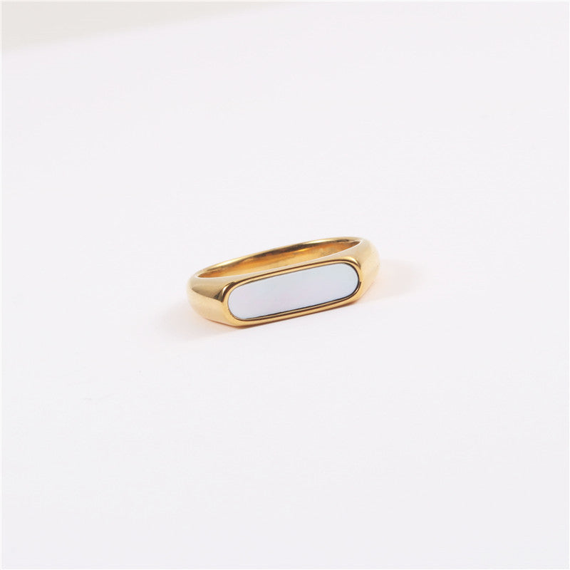 Elegant Striped Pearl Ring for Women Minimalist Classic