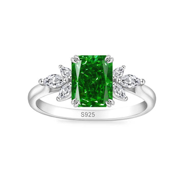 EmeraldCove Silver Promise Ring for Women