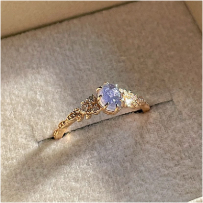 Sterling Silver Women's Cordierite Labradorite Ring