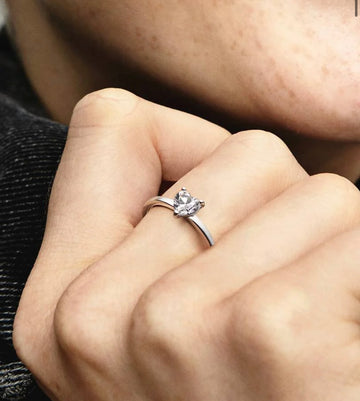 Pandora Sparkling Heart Solitaire Ring
