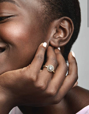Pandora Sparkling Round Halo Ring