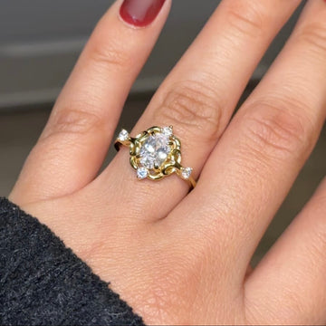 Golden Bloom Halo Ring