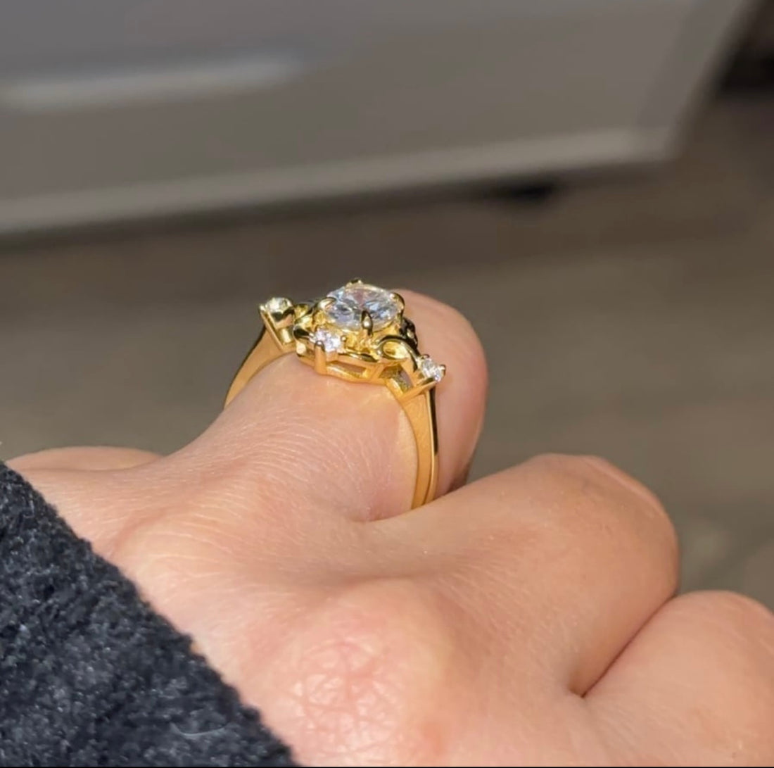 Golden Bloom Halo Ring