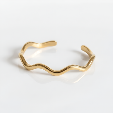 Wavy Stainless Steel Bracelet with Titanium Steel Design