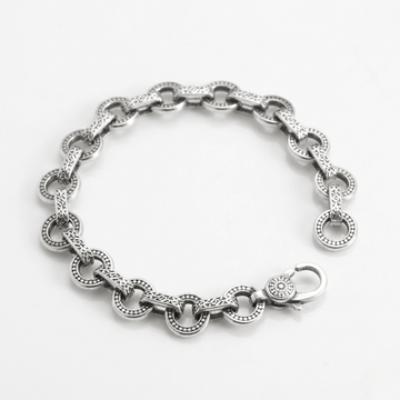 Antique Sterling Silver Jewelry Ring Buckle Bracelet