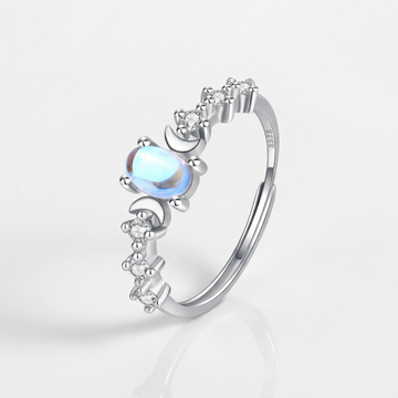 S925 Sterling Silver Moonstone Ring for Women