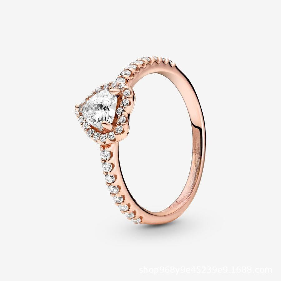 Sterling Silver Ruby Red Heart Ring