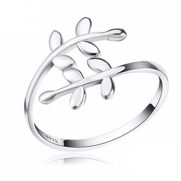 Sterling Silver Leaf Open Ring