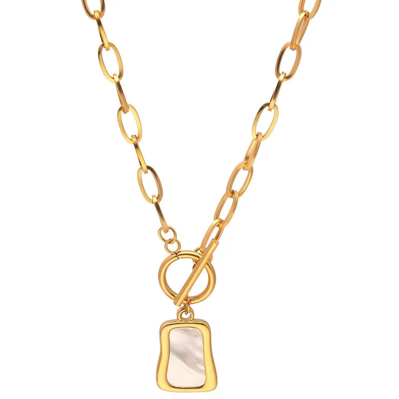 Mother of Pearl Alloy Pendant Necklace for Women