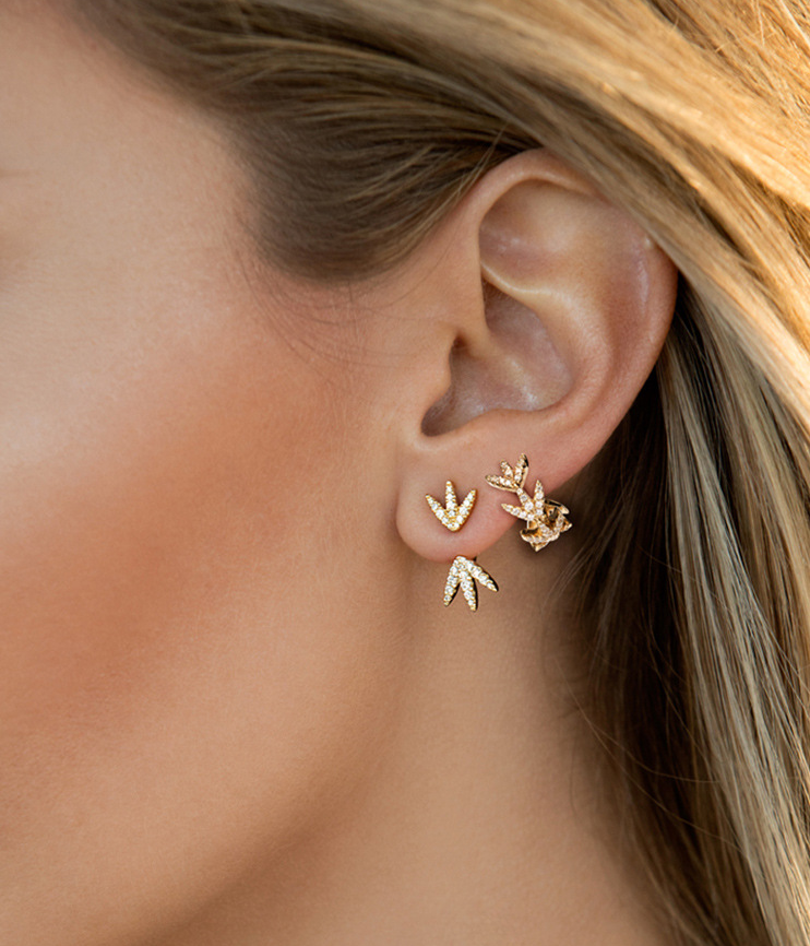 Sterling Silver Laurel Leaf Earrings