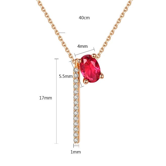 Red Diamond Necklace Moonstone Necklace Copper Inlay