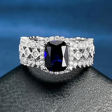 925 Silver Ring with Inlaid Gemstone