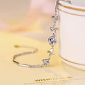 S925 Sterling Silver Heart Clover Bracelet Jewelry