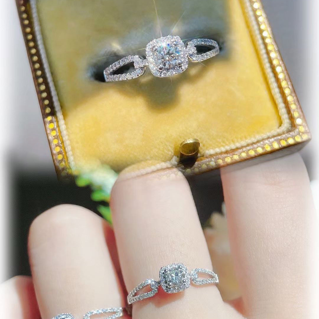 Women's Moissanite Ring in Sterling Silver