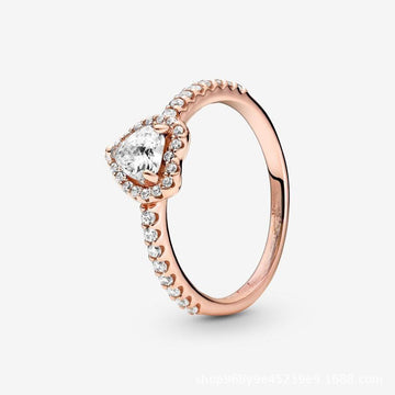 Sterling Silver Ruby Red Heart Ring