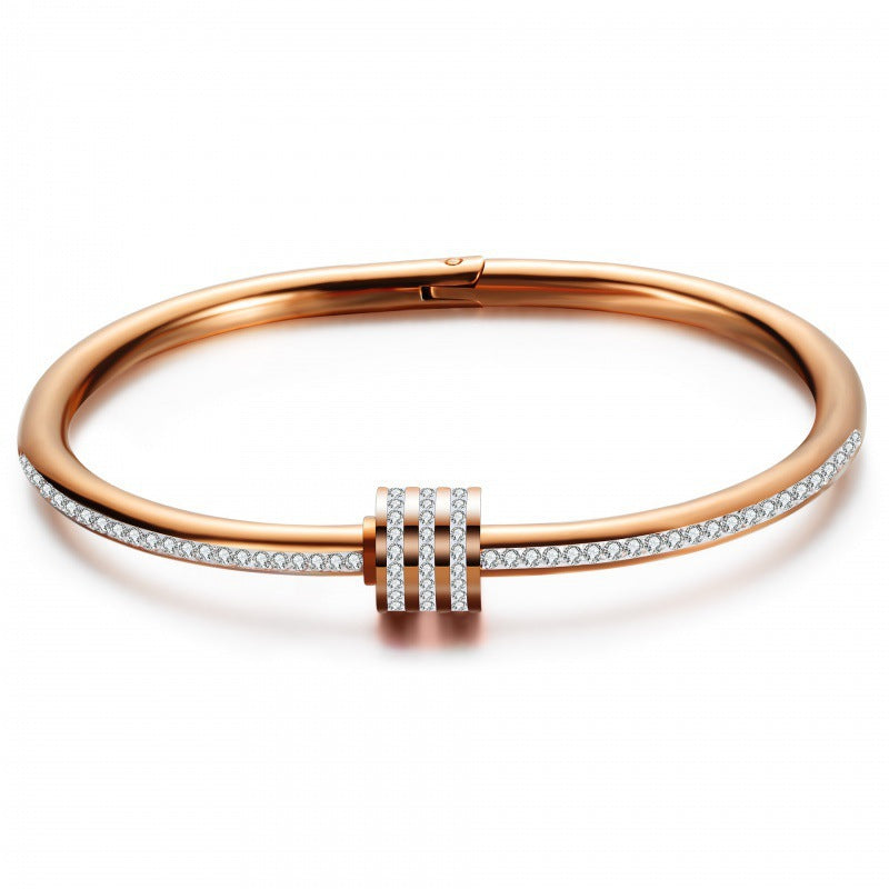 Triple Strand Clay & Diamond Bracelet